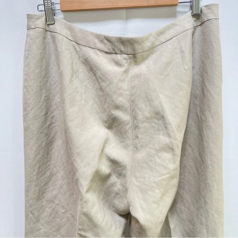 Alex Marie Linen Blend Wide Leg High Waist Tan Pant, Size 14 (XL) - Picture 7 of 9